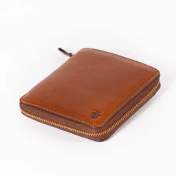Cognac-Colored Wallet With Zip
