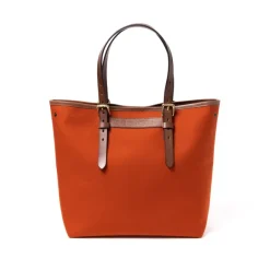 Cotton Canvas And Saddle Leather Bag 
