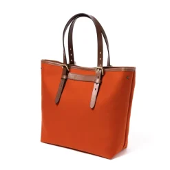 Cotton Canvas And Saddle Leather Bag 