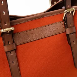 Cotton Canvas And Saddle Leather Bag 