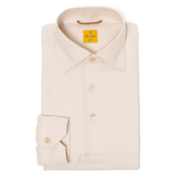 Cream-Colored Polo Shirt "Mastroianni" Made Of Pure Cotton -