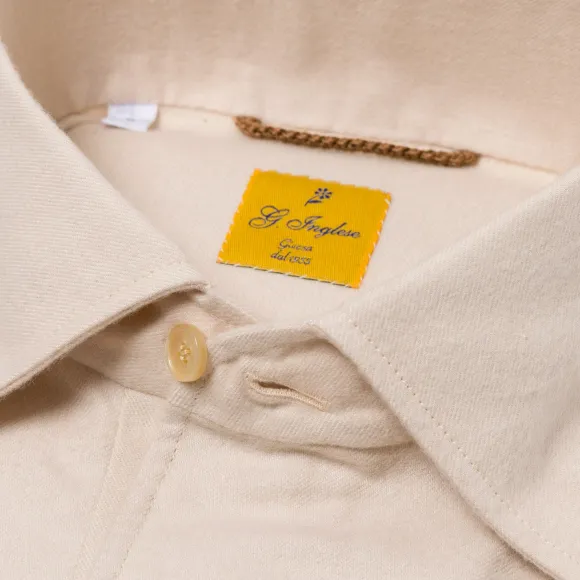 Cream-Colored Polo Shirt "Mastroianni" Made Of Pure Cotton -