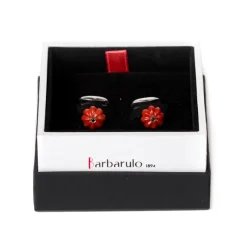Cufflinks "Coral Flower Diamond" Made Of Sterling Silver - Purely Hand