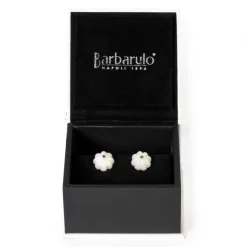 Cufflinks "Mother Of Pearl With Sapphires" Made Of Sterling Silver - P