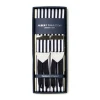 Dark Blue And White Striped Suspenders To Button