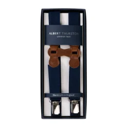 Dark Blue Elastic Suspenders "Infinity" With Clips