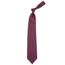 Dark Blue Patterned Silk Tie