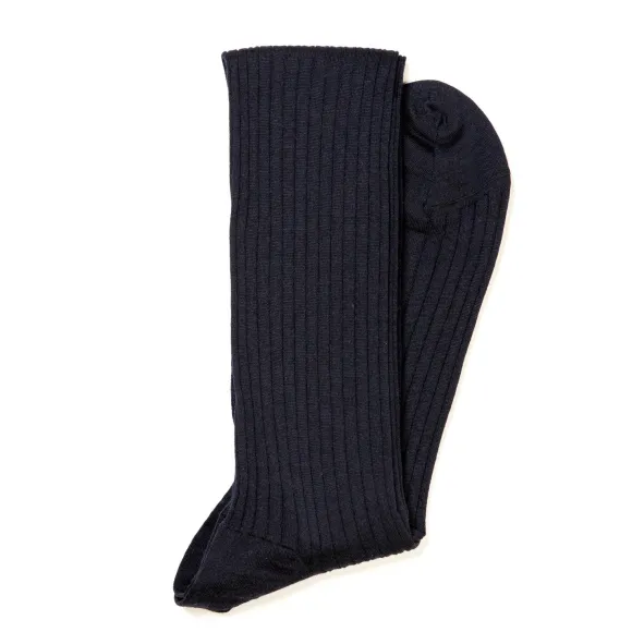 Dark Blue Ribbed Stockings