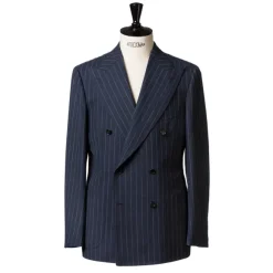 Dark Blue Suit "Avvocato" Made Of English High Twist Wool - Purely Han