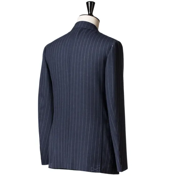 Dark Blue Suit "Avvocato" Made Of English High Twist Wool - Purely Han