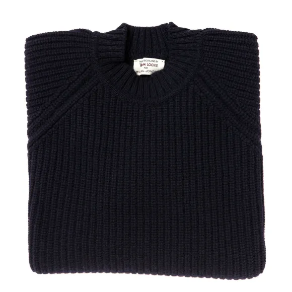 Dark Blue Sweater "Joss Earl" Made Of Pure Lambswool - 8 Ply