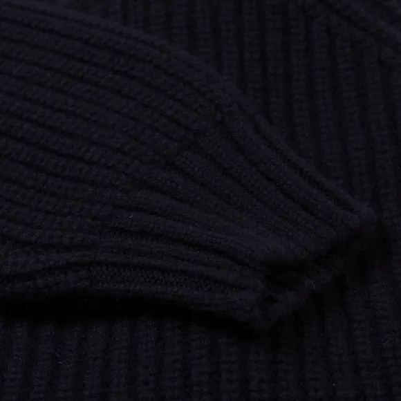 Dark Blue Sweater "Joss Earl" Made Of Pure Lambswool - 8 Ply