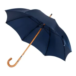 Dark Blue Umbrella "Traveller" With Wooden Handle