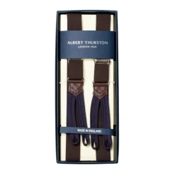 Dark Brown Elastic Suspender To Button