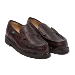 Dark Brown "Reims" Waxed Calfskin Loafer