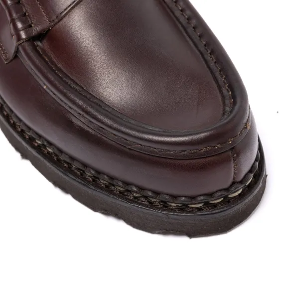 Dark Brown "Reims" Waxed Calfskin Loafer
