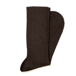 Dark Brown Ribbed Stockings