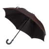 Dark Brown Sporty Umbrella With Hand-Sewn Leather Handle