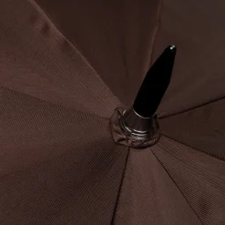 Dark Brown Sporty Umbrella With Hand-Sewn Leather Handle