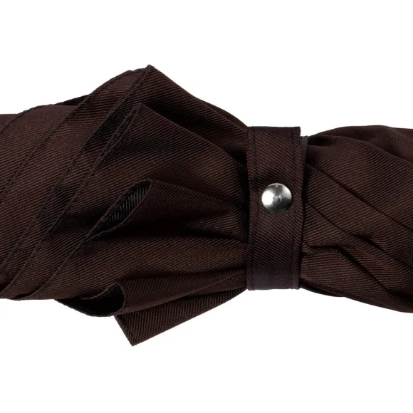 Dark Brown Sporty Umbrella With Hand-Sewn Leather Handle