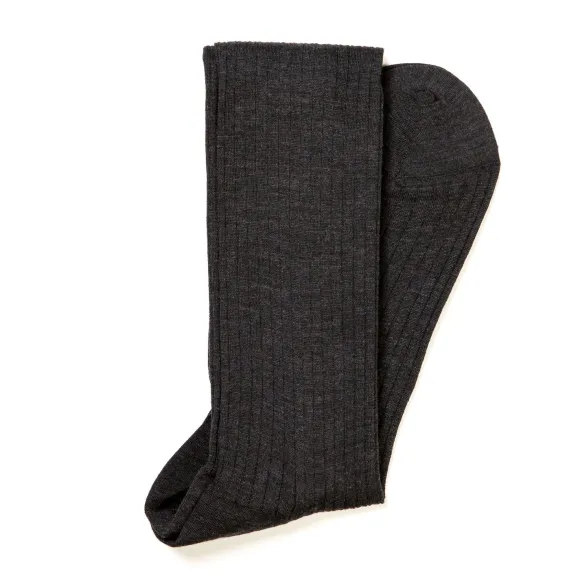 Dark Gray Ribbed Stockings