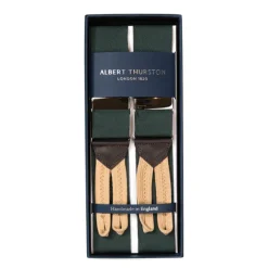 Dark Green Suspenders "Rigid Plain" To Button
