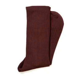 Dark Red Ribbed Stockings