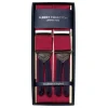 Dark Red Suspenders "Rigid Plain" To Button