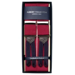 Dark Red Suspenders "Rigid Plain" To Button