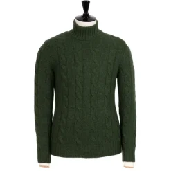 Delle Alpi Torino" Turtleneck Sweater In Pure Cariaggi Cashmere - Hand