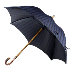Denim Blue Umbrella With Wooden Handle