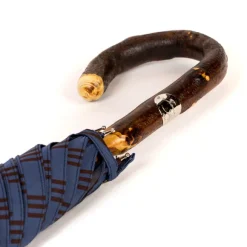 Denim Blue Umbrella With Wooden Handle