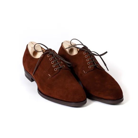 Derby "Blucher" Made Of Rust-Colored Suede