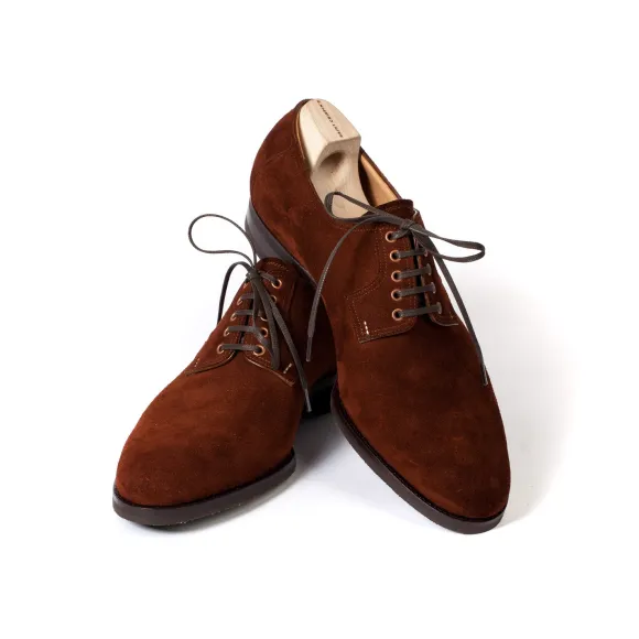 Derby "Blucher" Made Of Rust-Colored Suede