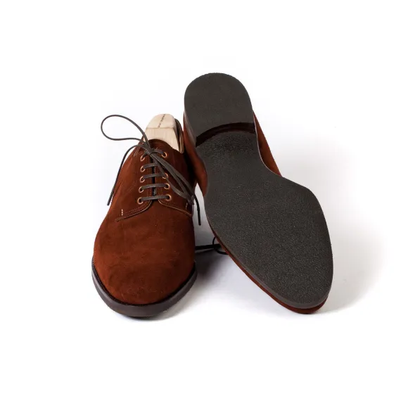 Derby "Blucher" Made Of Rust-Colored Suede