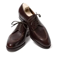 Derby "Split Toe Apron" Made Of Dark Brown Grained Calfskin - Pure Han