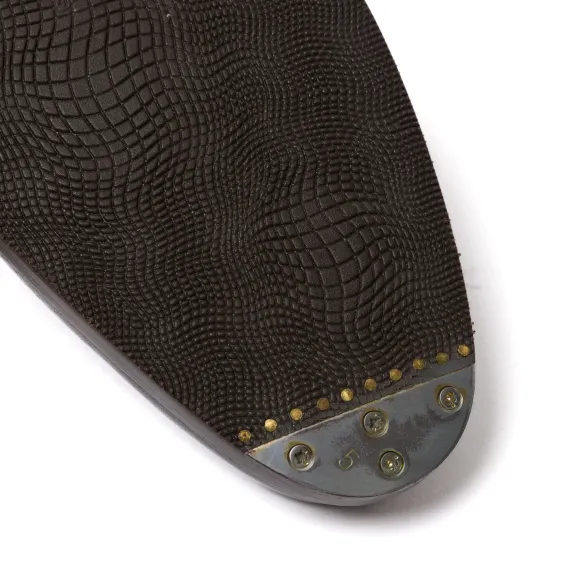 Derby "Split Toe Apron" Made Of Dark Brown Grained Calfskin - Pure Han