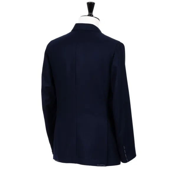 Double Breasted Jacket "Blazer Dorato" In Wool And Cashmere - Handmade