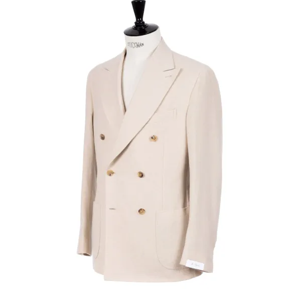 Double-Breasted Jacket "Lusso Naturale" Made Of Pure Cashmer