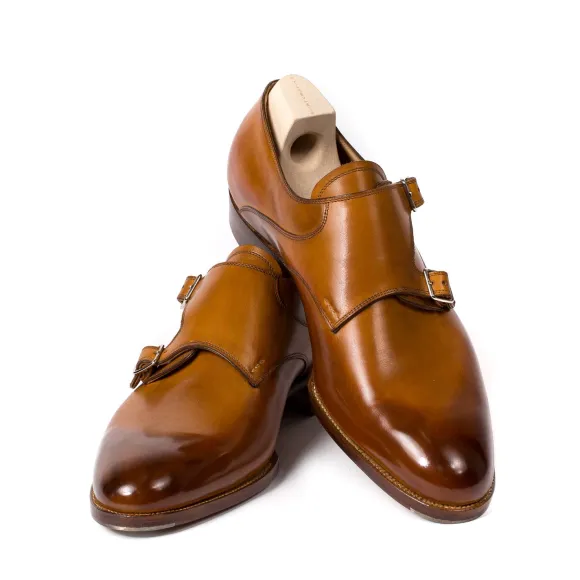 Double Monk In Light Brown Calfskin - Purely Handcrafted