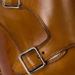 Double Monk In Light Brown Calfskin - Purely Handcrafted