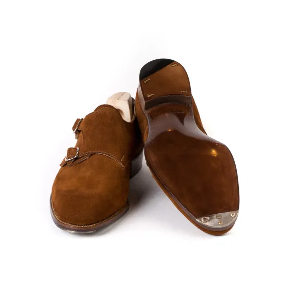 Double Monk Made Of Cognac-Colored Leather - Purely Handcrafted