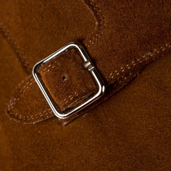 Double Monk Made Of Cognac-Colored Leather - Purely Handcrafted