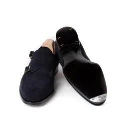 Double Monk Made Of Dark Brown Suede - Purely Handcrafted