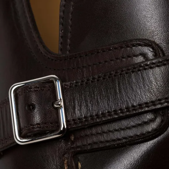 Dress Loafer "Buckle" Made Of Dark Brown Calfskin - Purely Handcrafted