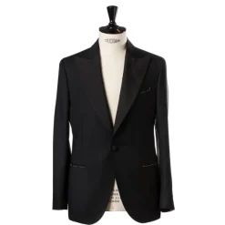 English Wool Blend Tuxedo "Mixed Barathea" - Handmade