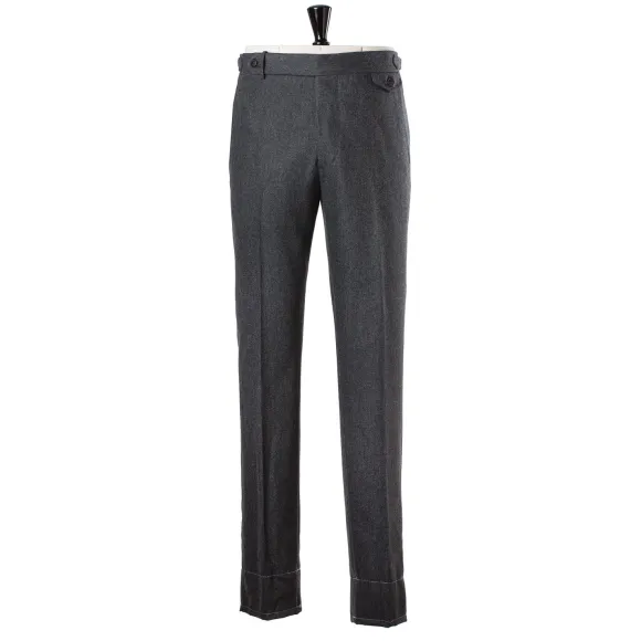 Exclusive For Michael Jondral: Grey Flannel Pants In Pure Wool - Rota