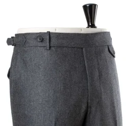 Exclusive For Michael Jondral: Grey Flannel Pants In Pure Wool - Rota