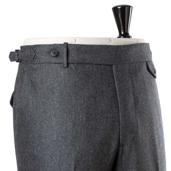 Exclusive For Michael Jondral: Grey Flannel Pants In Pure Wool - Rota