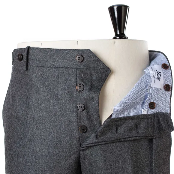 Exclusive For Michael Jondral: Grey Flannel Pants In Pure Wool - Rota
